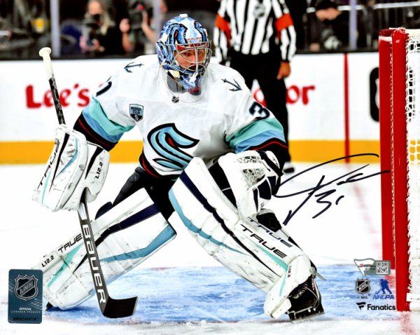 Philipp Grubauer Autographed 8X10 Photo Seattle Kraken First Game Fanatics Holo #209023