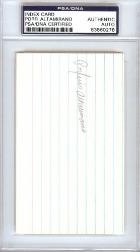 Porfi Altamirano Autographed Signed 3X5 Index Card Philadelphia Phillies PSA/DNA 