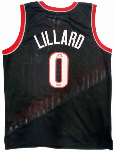 Portland Trail Blazers Damian Lillard Autographed Signed Black Jersey Beckett Beckett