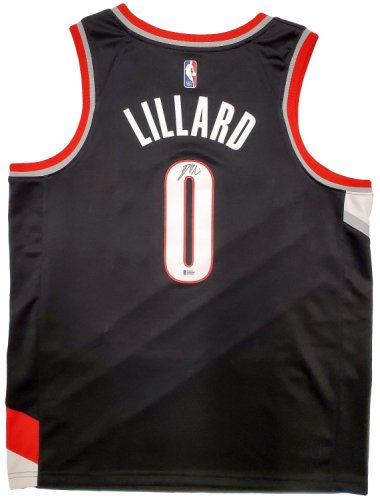 Portland Trail Blazers Damian Lillard Autographed Signed Black Nike Jersey Size Xl Beckett Beckett