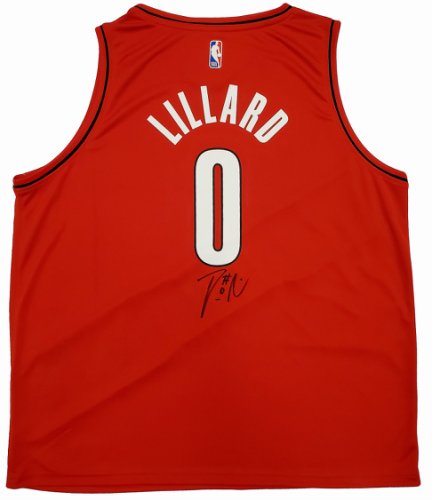 Portland Trail Blazers Damian Lillard Autographed Signed Red Fanatics Jersey Size Xxl Beckett Beckett