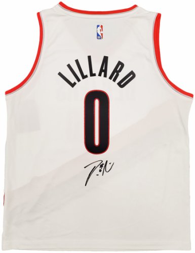 Portland Trail Blazers Damian Lillard Autographed Signed White Fanatics Jersey Size L Beckett Beckett