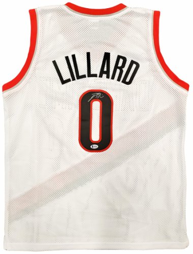 Portland Trail Blazers Damian Lillard Autographed Signed White Jersey Beckett Beckett