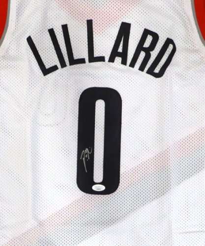 Portland Trail Blazers Damian Lillard Autographed Signed White Jersey JSA 