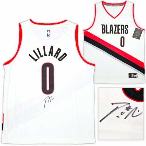 Portland Trailblazers Damian Lillard Autographed Signed White Fanatics Jersey Size L Beckett Beckett Qr #214826 