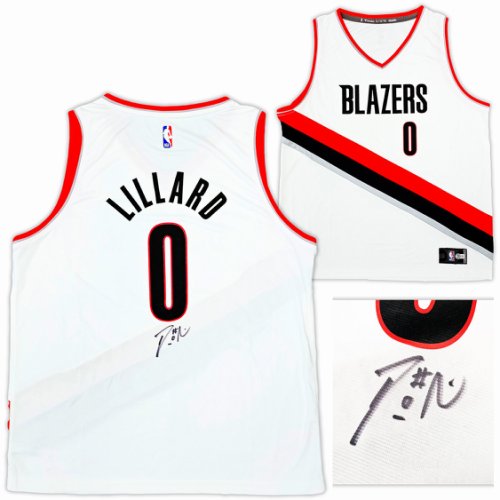 Portland Trailblazers Damian Lillard Autographed Signed White Fanatics Jersey Size Xl Beckett Beckett Qr #214827 