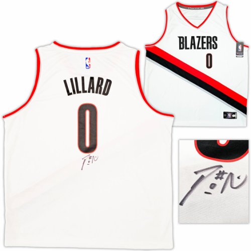 Portland Trailblazers Damian Lillard Autographed Signed White Fanatics Jersey Size Xxl Beckett Beckett Qr #214828 