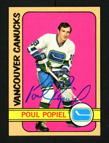 Poul Popiel Autographed 1972-73 Topps Card #142 Vancouver Canucks #154190