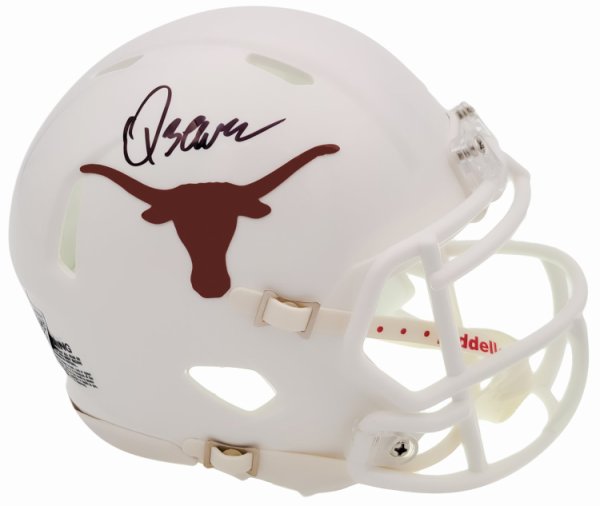 Quinn Ewers Autographed Signed Texas Longhorns White Speed Mini Helmet Beckett Beckett Qr #202908 