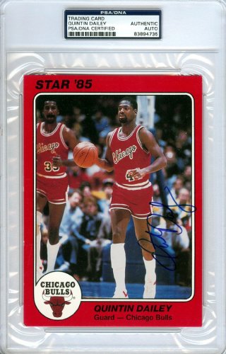 Quintin Dailey Autographed 1985 Star Card #3 Chicago Bulls PSA/DNA