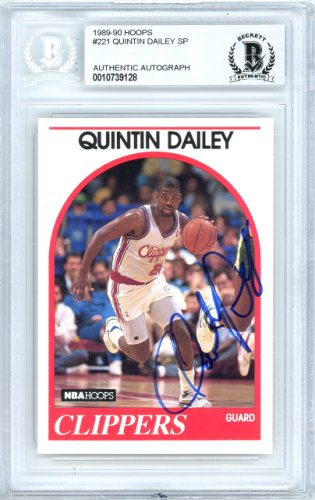 Quintin Dailey Autographed Signed 1989-90 Hoops Card #221 Los Angeles Clippers Beckett Beckett 