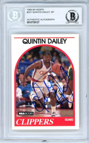 Quintin Dailey Autographed Signed 1989-90 Hoops Card #221 Los Angeles Clippers Beckett Beckett 