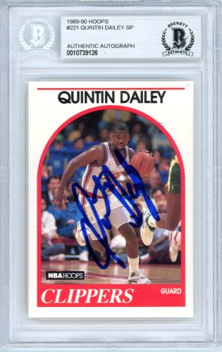 Quintin Dailey Autographed Signed 1989-90 Hoops Card #221 Los Angeles Clippers Beckett Beckett 