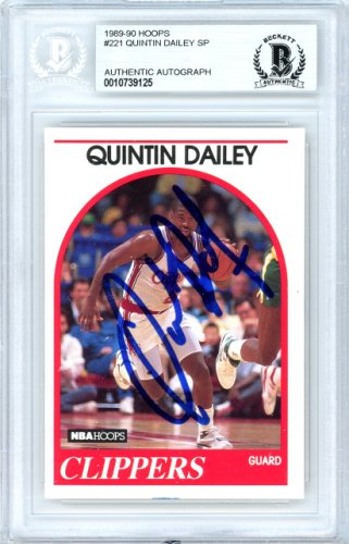 Quintin Dailey Autographed Signed 1989-90 Hoops Card #221 Los Angeles Clippers Beckett Beckett 