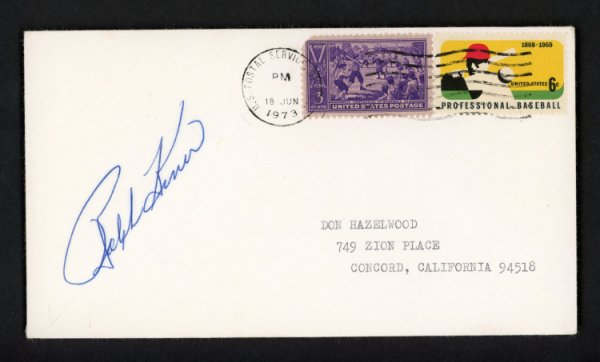 Ralph Kiner Autographed 3.5X6.5 Postal Cover Pittsburgh Pirates #156646