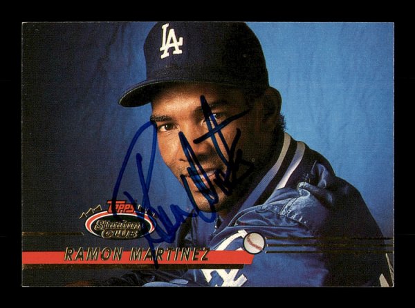 Ramon Martinez Autographed Signed 1993 Stadium Club Card #71 Los Angeles Dodgers #183883 
