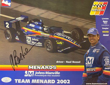 Raul Boesel Autographed Signed Team Menard Racing Indy Car 8.5x11 Photo- JSA #LL60509 