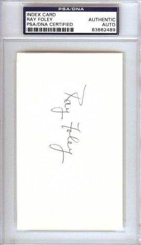 Ray Foley Autographed 3X5 Index Card New York Giants PSA/DNA