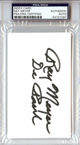 Ray Meyer Autographed Signed 3X5 Index Card Depaul Blue Demons Coach PSA/DNA