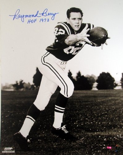 Raymond Berry signed Baltimore Colts NFL 16x20 Photo HOF 1973 - COA