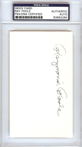 Raymond Ray Poole Autographed Signed 3X5 Index Card Philadelphia A's PSA/DNA 