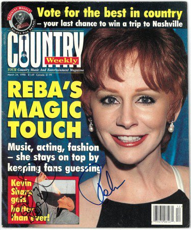 Reba McEntire & Kevin Sharp dual Autographed Signed Country Weekly Full Magazine March 24, 1998- JSA Hologram #DD63087 