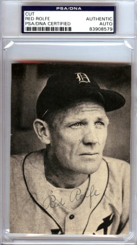 Red Rolfe Autographed 3.5X5 Newspaper Page Photo Detroit Tigers PSA/DNA
