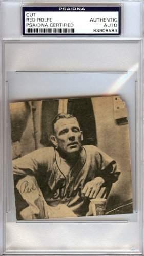 Red Rolfe Autographed 3X3 Newspaper Page Photo Detroit Tigers PSA/DNA
