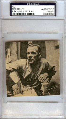 Red Rolfe Autographed 3X3 Newspaper Page Photo Detroit Tigers PSA/DNA