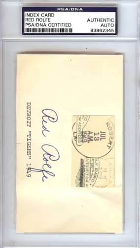Red Rolfe Autographed 3X5 Index Card New York Yankees PSA/DNA