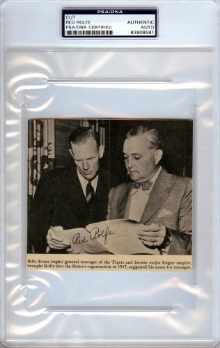 Red Rolfe Autographed 5X4 Newspaper Page Photo Detroit Tigers PSA/DNA