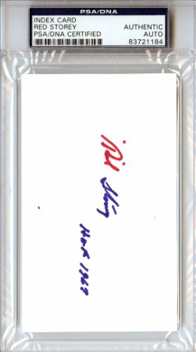 Red Storey Autographed 3X5 Index Card Referee "HOF 1967" PSA/DNA