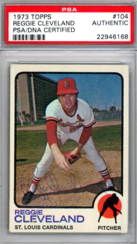 Reggie Cleveland Autographed 1973 Topps Card #104 St. Louis Cardinals PSA/DNA