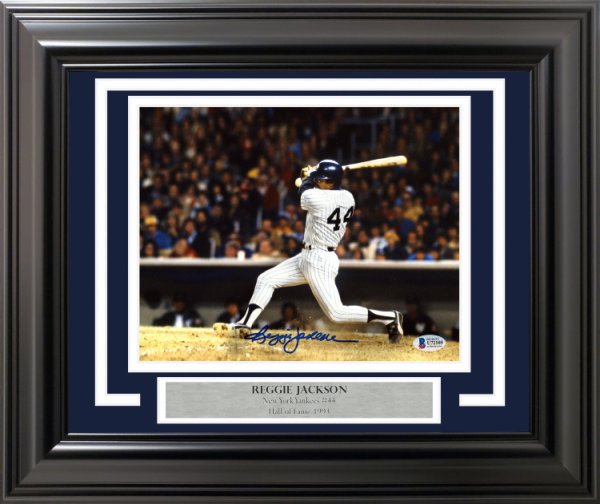 Reggie Jackson Signed New York Yankees 32x36 Custom Framed Jersey Display  with Multiple Inscriptions (PSA COA)
