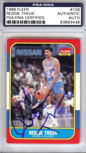 Reggie Theus Autographed 1986 Fleer Card #108 Sacramento Kings PSA/DNA