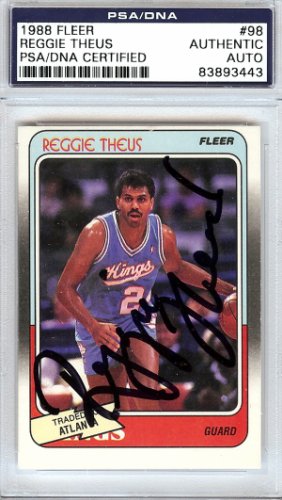 Reggie Theus Autographed 1988 Fleer Card #98 Sacramento Kings PSA/DNA