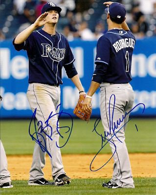 Reid Brignac Autographed Signed & Sean Rodriguez Tampa Bay Rays Photo. - Autographs