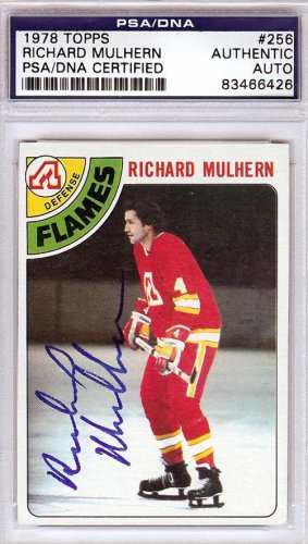 Richard Mulhern Autographed 1978 Topps Card #256 Atlanta Flames PSA/DNA