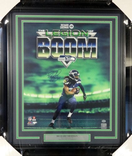 Richard Sherman Autographed Signed Framed 16X20 Photo Seattle Seahawks Rs Holo #90705 