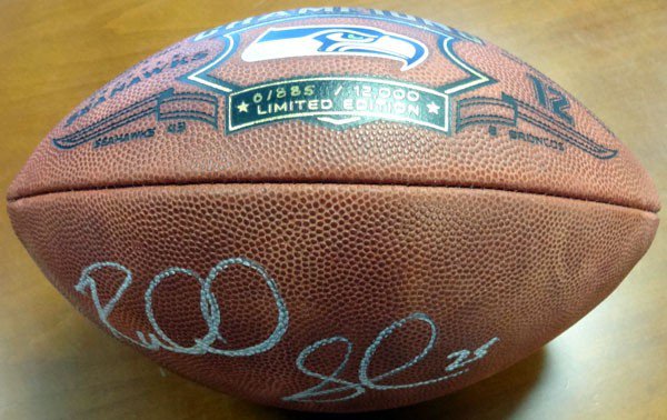 Richard Sherman Autographed Signed Super Bowl Leather Football Seattle Seahawks Rs Holo #86601 