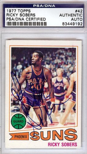 Ricky Sobers Autographed 1977 Topps Card #42 Phoenix Suns PSA/DNA