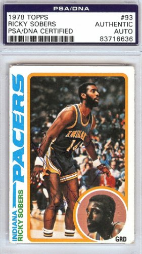 Ricky Sobers Autographed 1978 Topps Card #93 Indiana Pacers PSA/DNA