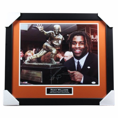 Ricky Williams Autographed Signed Texas Longhorns Framed Holding Heisman 20x16 Photo - JSA 