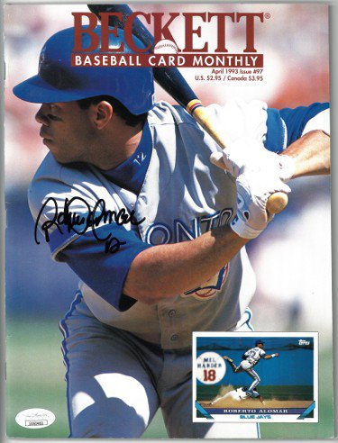 Roberto Alomar Autographed Signed Beckett Baseball Card Monthly Full Magazine April 1993 #12- JSA #EE60463 (Toronto Blue Jays/no label) 