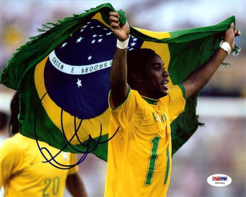Robinho De Souza Autographed Signed 8X10 Photo Brazil PSA/DNA 
