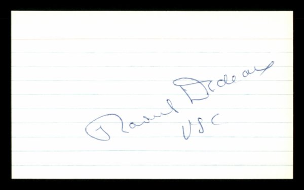 Rod Dedeaux Autographed 3X5 Index Card Usc Trojans, Brooklyn Dodgers #174125