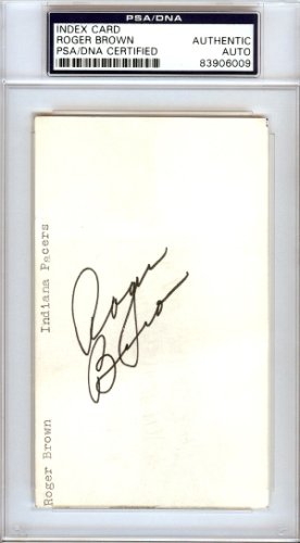 Roger Brown Autographed 3X5 Index Card Indiana Pacers PSA/DNA