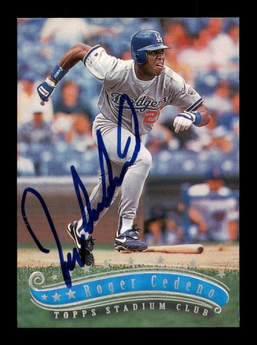 Roger Cedeno Autographed Signed 1997 Stadium Club Card #268 Los Angeles Dodgers #183888 