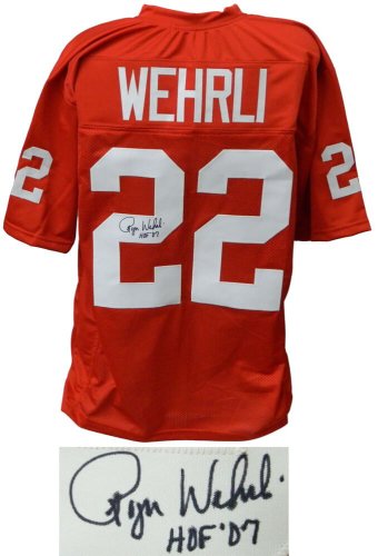 Roger Wehrli Autographed Signed Red Throwback Custom Football Jersey w/HOF'07 