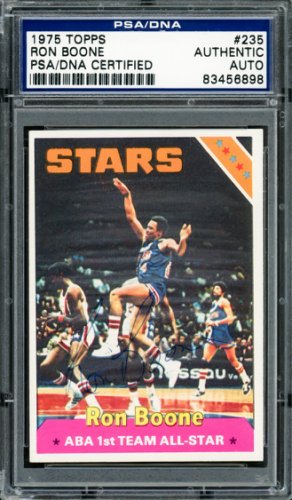 Ron Boone Autographed 1975 Topps Card #235 Utah Stars Aba PSA/DNA
